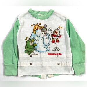VINTAGE RAINBOW BRITE Girls Pajama Top 2 Thermal 1980s Cartoon Collector Retro‎